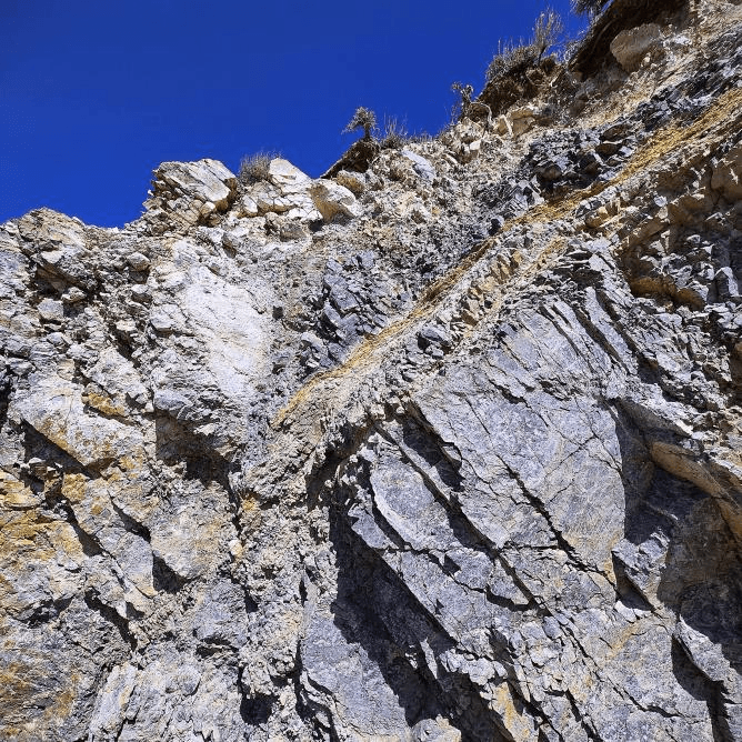 Silicified outcrop in the district